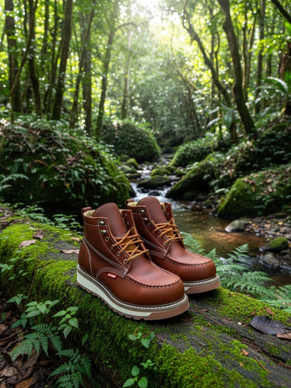 Men's Tan Chukka Work Boots – Rugged Moc Toe Ankle Boot